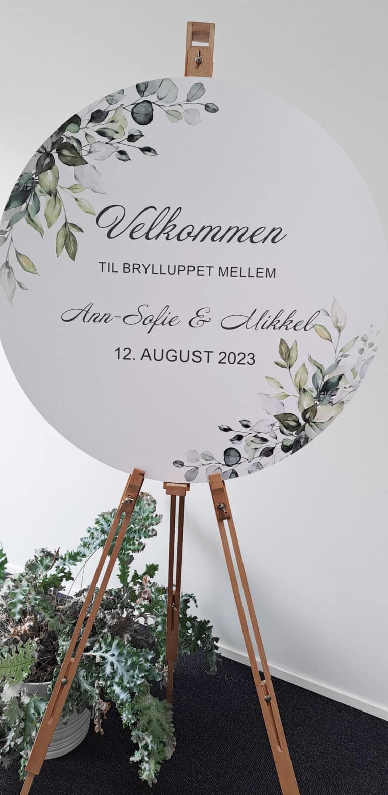 Velkomst skilt bryllup skiltekarton