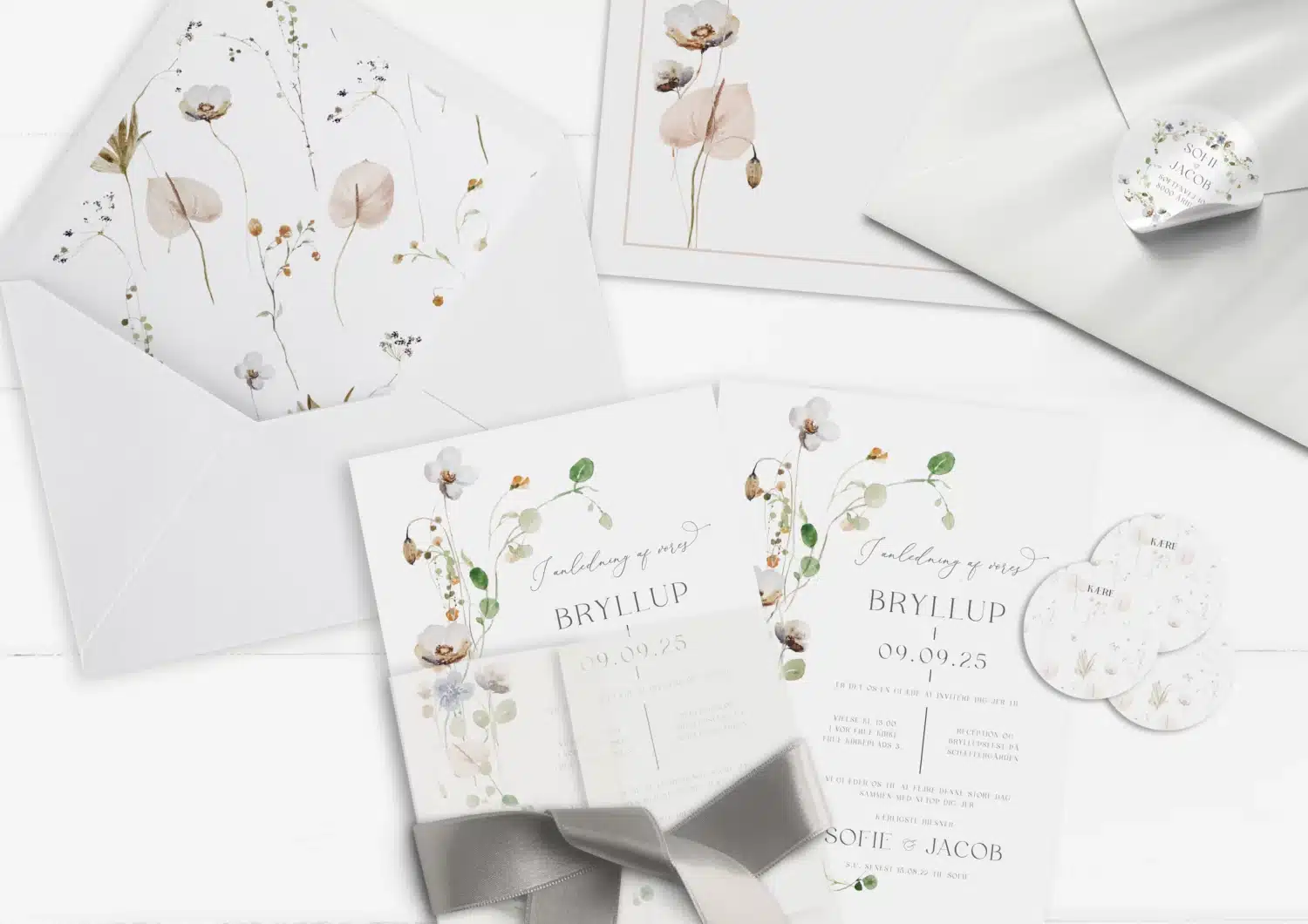 A5 Invitation flora