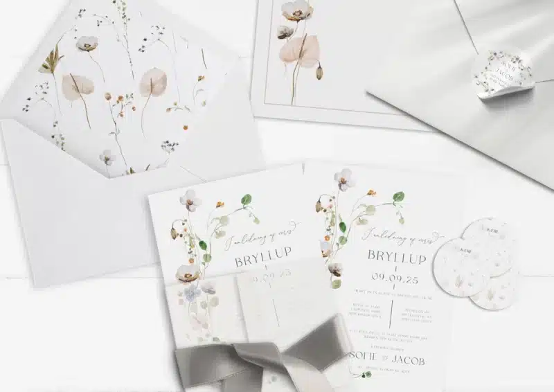 A5 Invitation flora