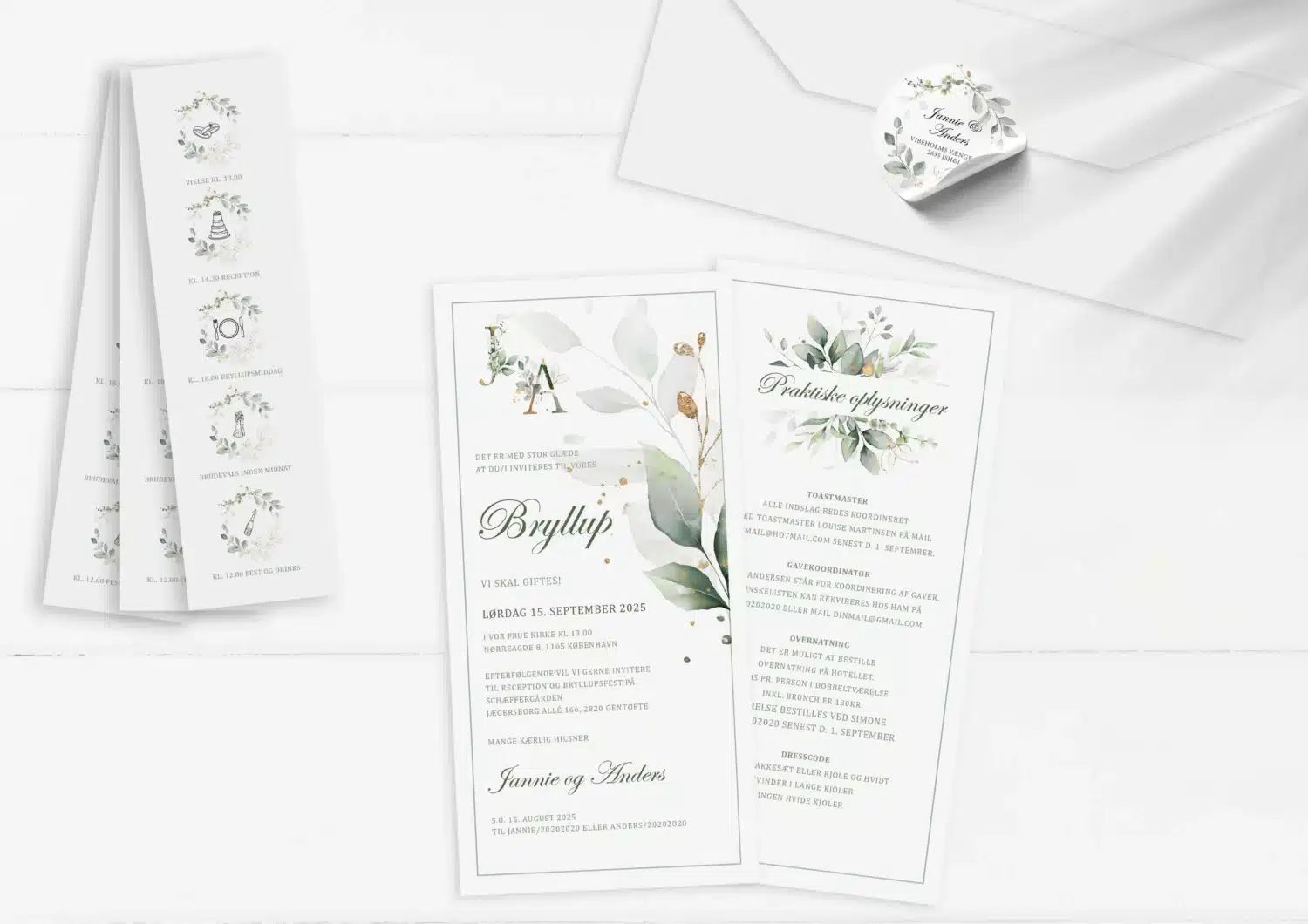 Gold Leaf Invitation højt format