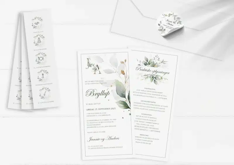 Gold Leaf Invitation højt format
