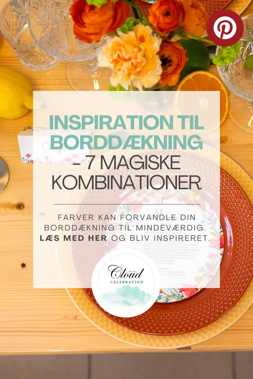 Borddækning med farver