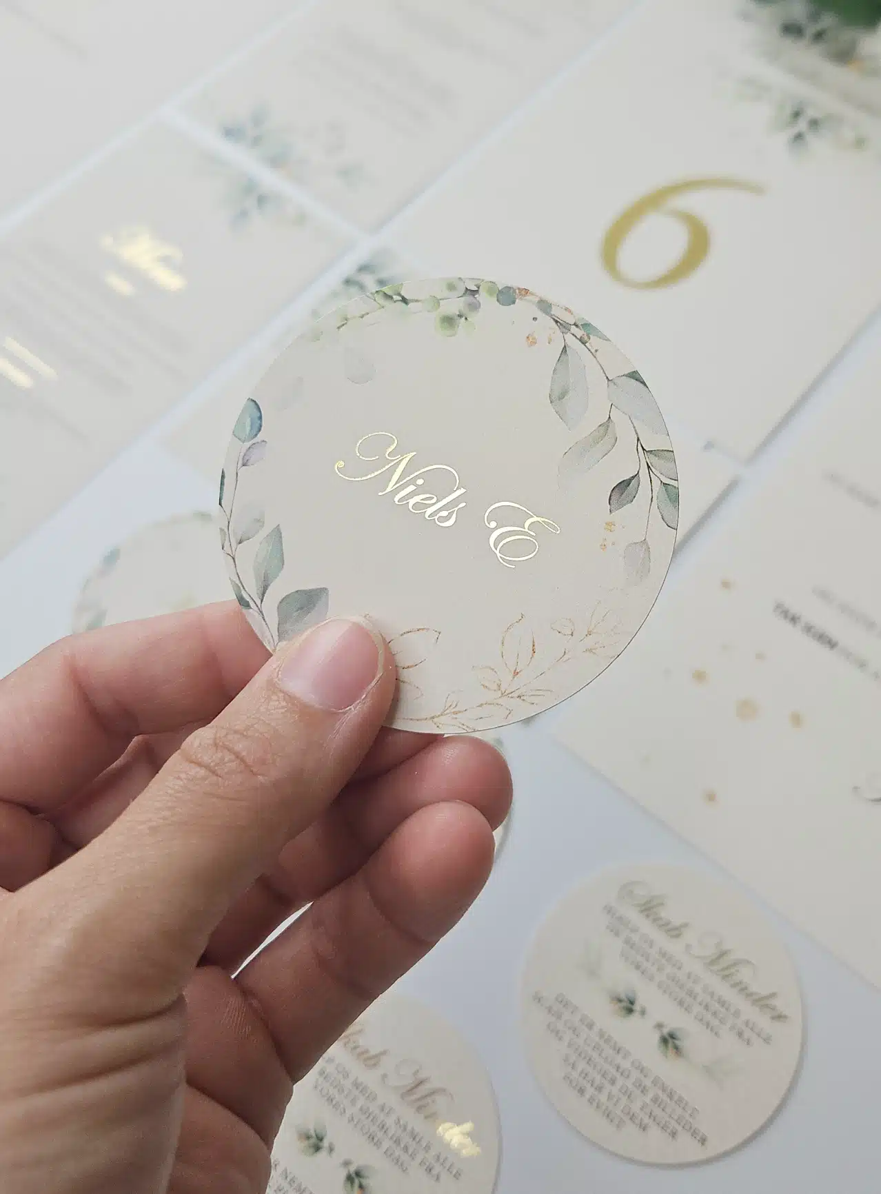 Gold leaf bordkort med folie