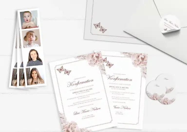 Nyhed | Konfirmationsinvitation | A5/A6 | BLUSH AND BLOOM