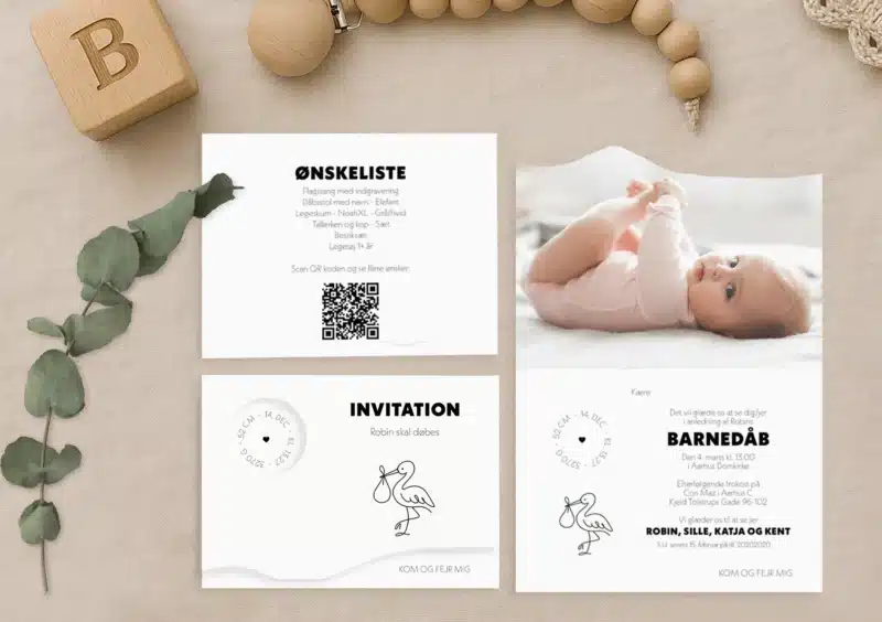 Robin barnedåbsinvitation mockup