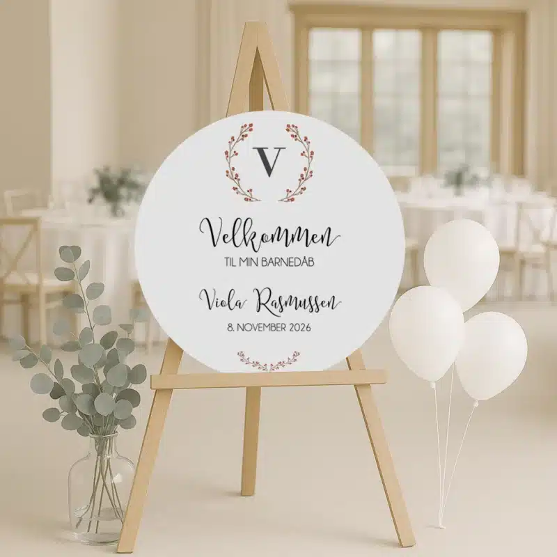 Mockup ø60 velkomstskilt Viola