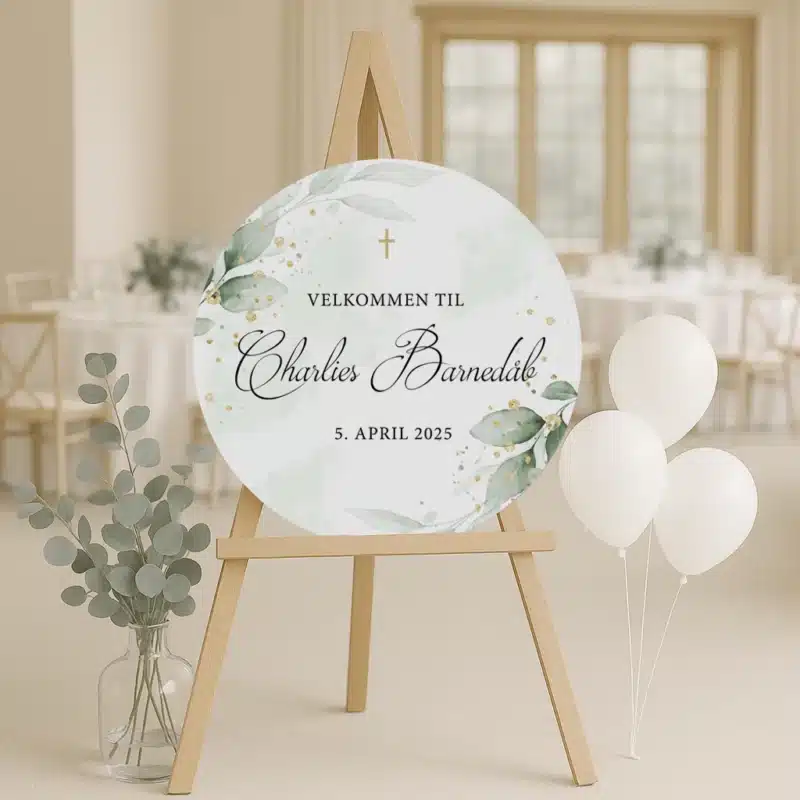 Mockup ø60 velkomstskilt charlie