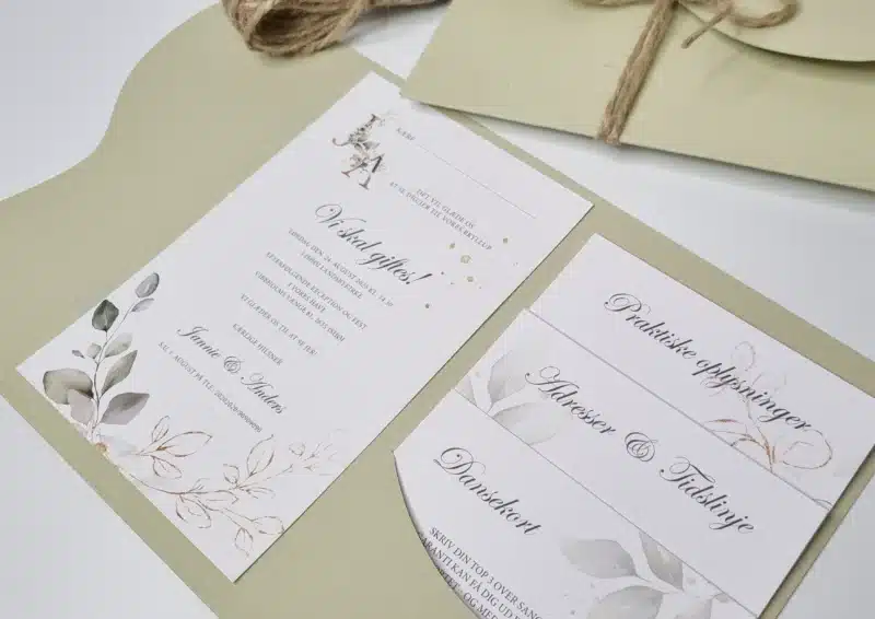 Gold leaf pocket fold grøn