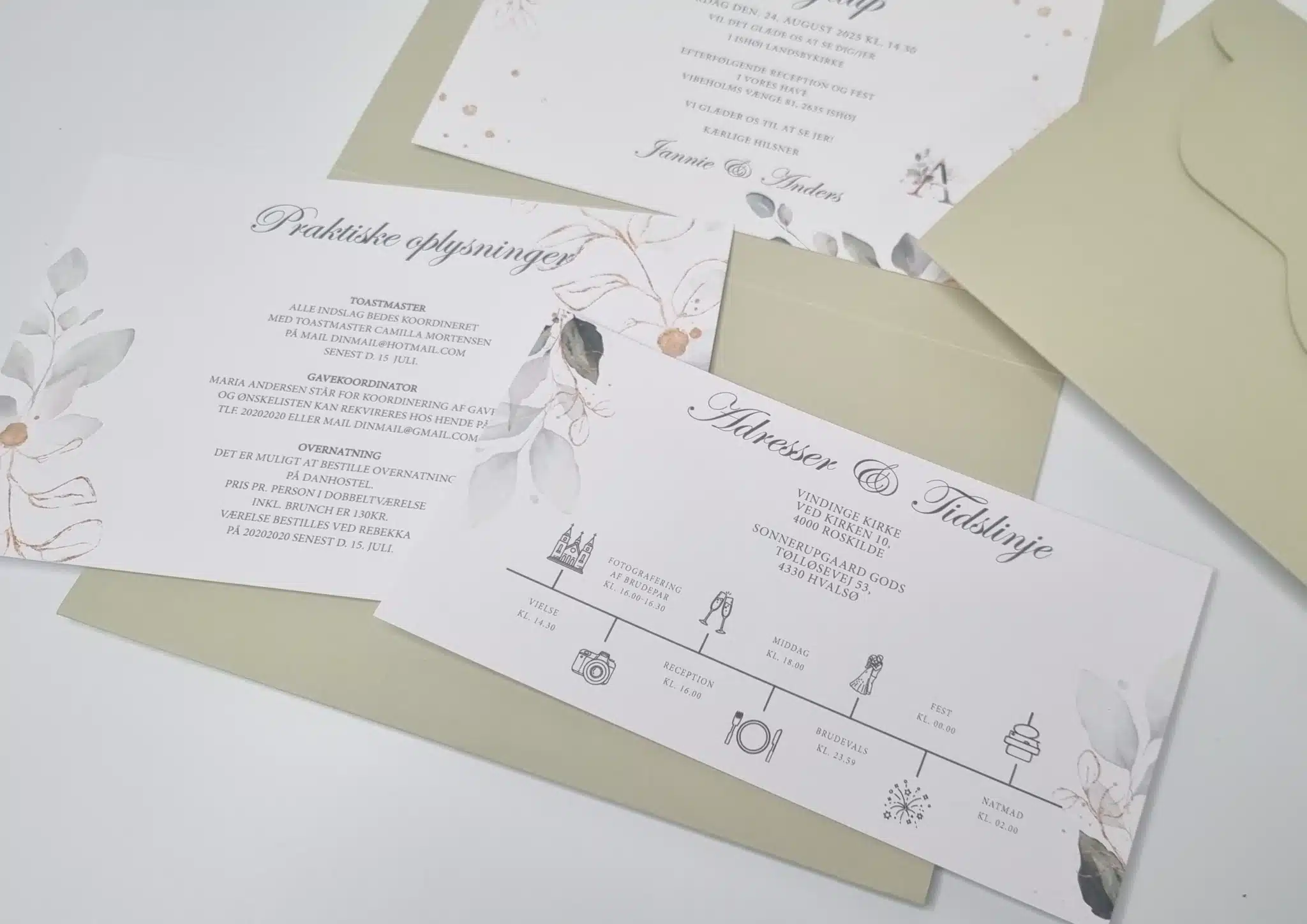 Pocket fold Gold leaf grøn instik