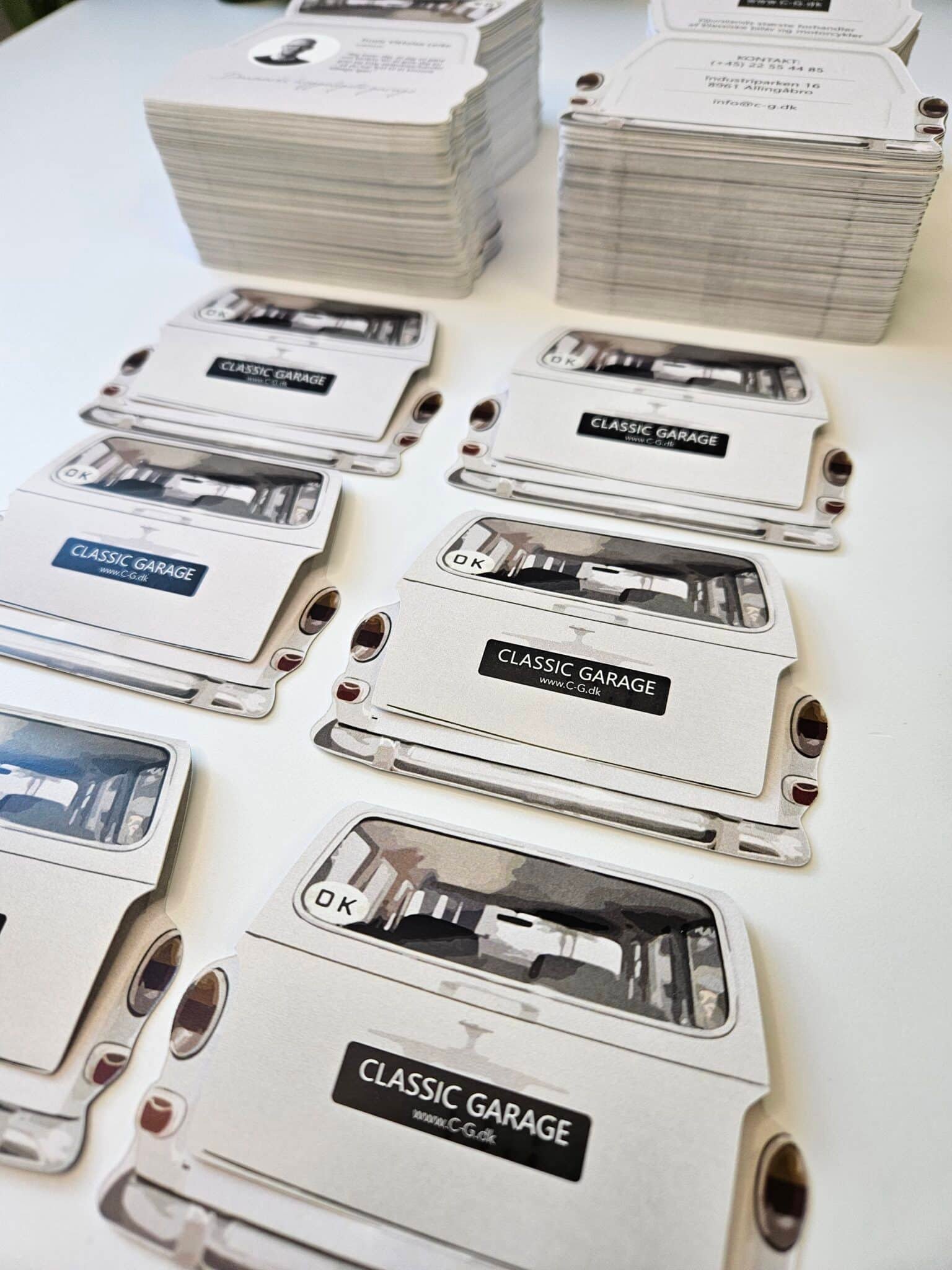 Visitkort til virksomhed udviklet for Classic Garage