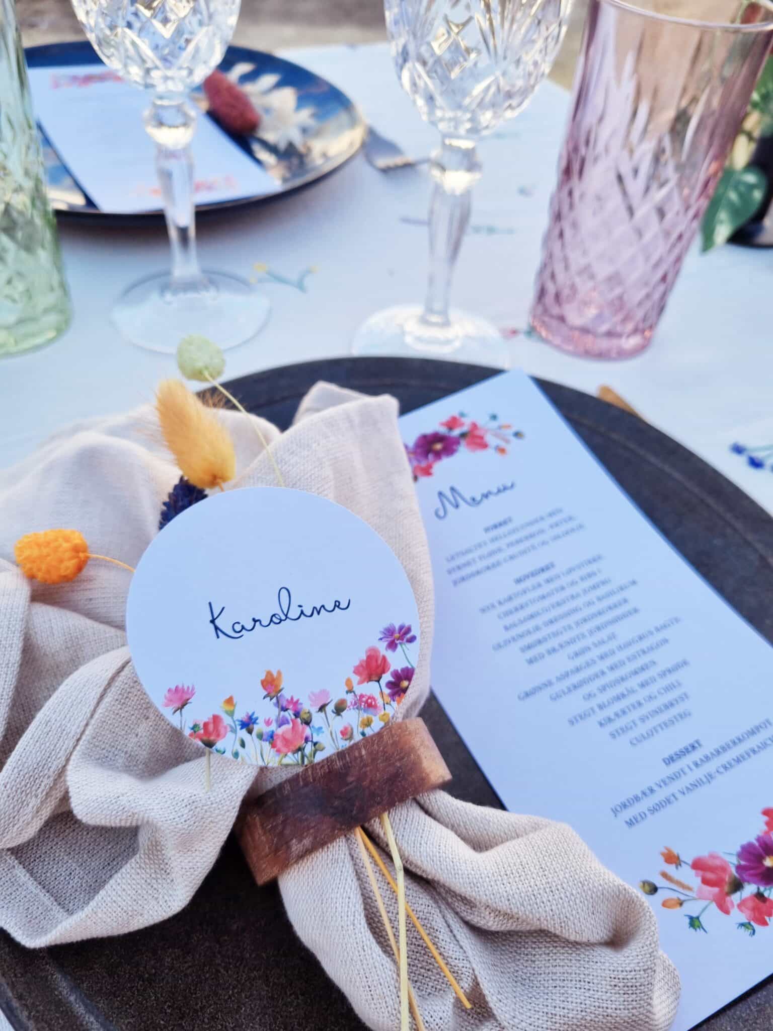 Bordkort til sommerfest for virksomheder