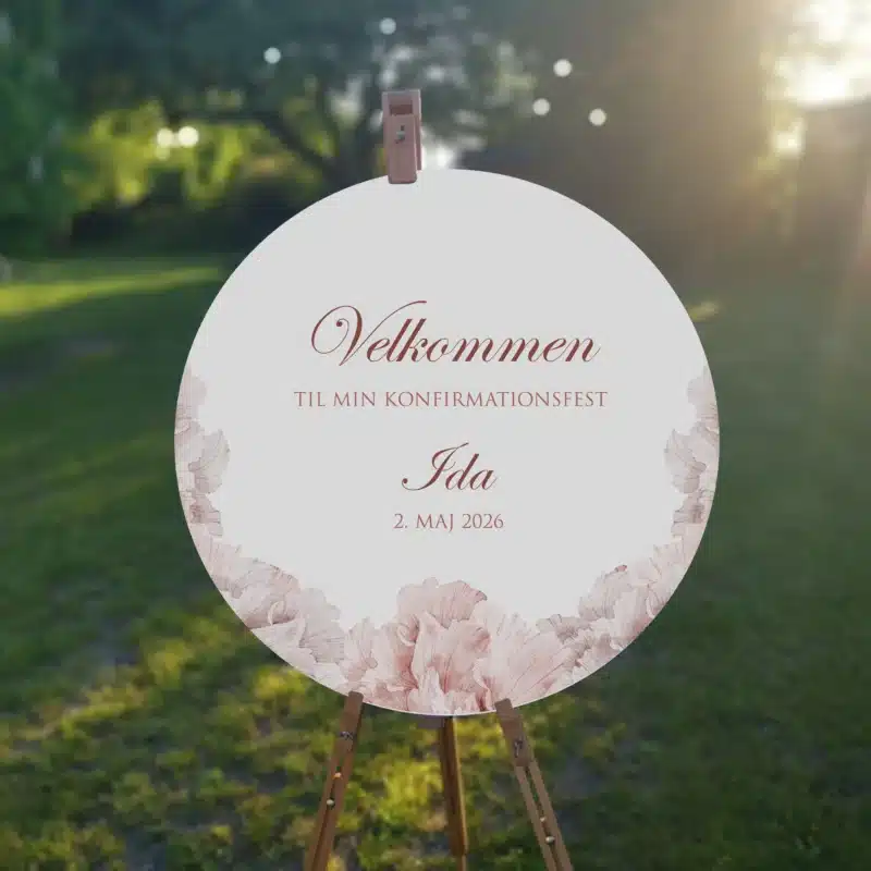VELKOMSTSKILT | KONFIRMATION | BLUSH AND BLOOM