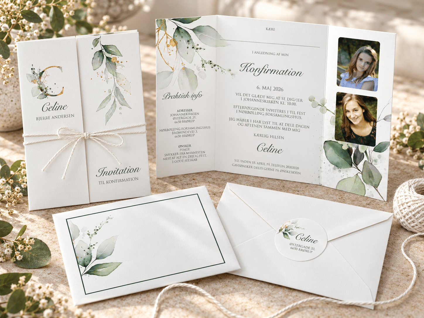 Konfirmationsinvitation | Portefals | DREAMY SPRING