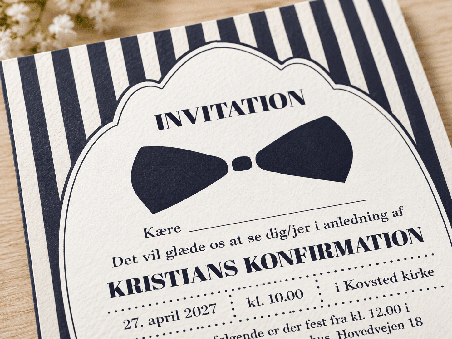 Konfirmationsinvitation | A5/A6 | GENTLEMAN - Billede 3