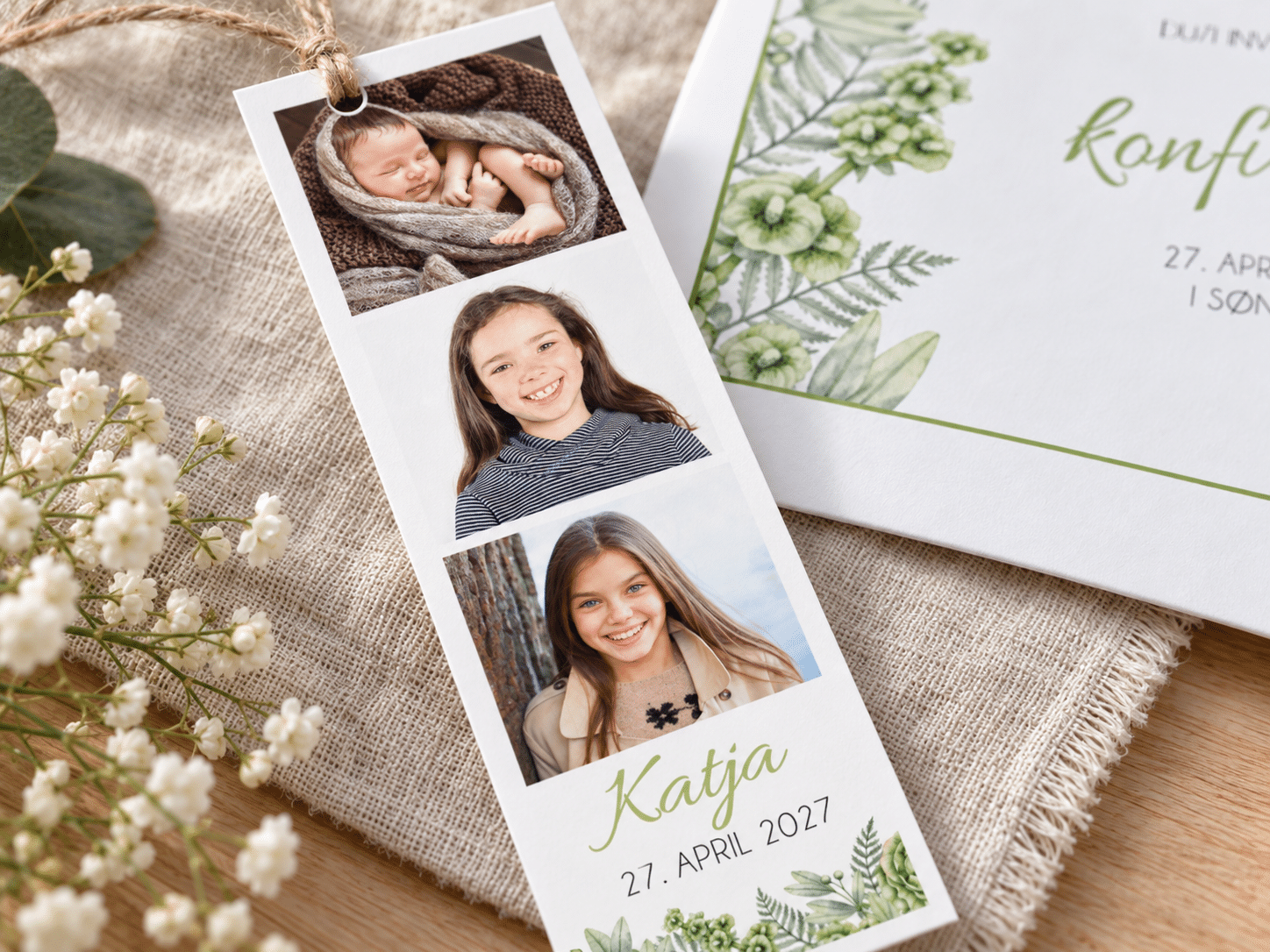 Konfirmationsinvitation | A5/A6 | GO GREEN - Billede 2
