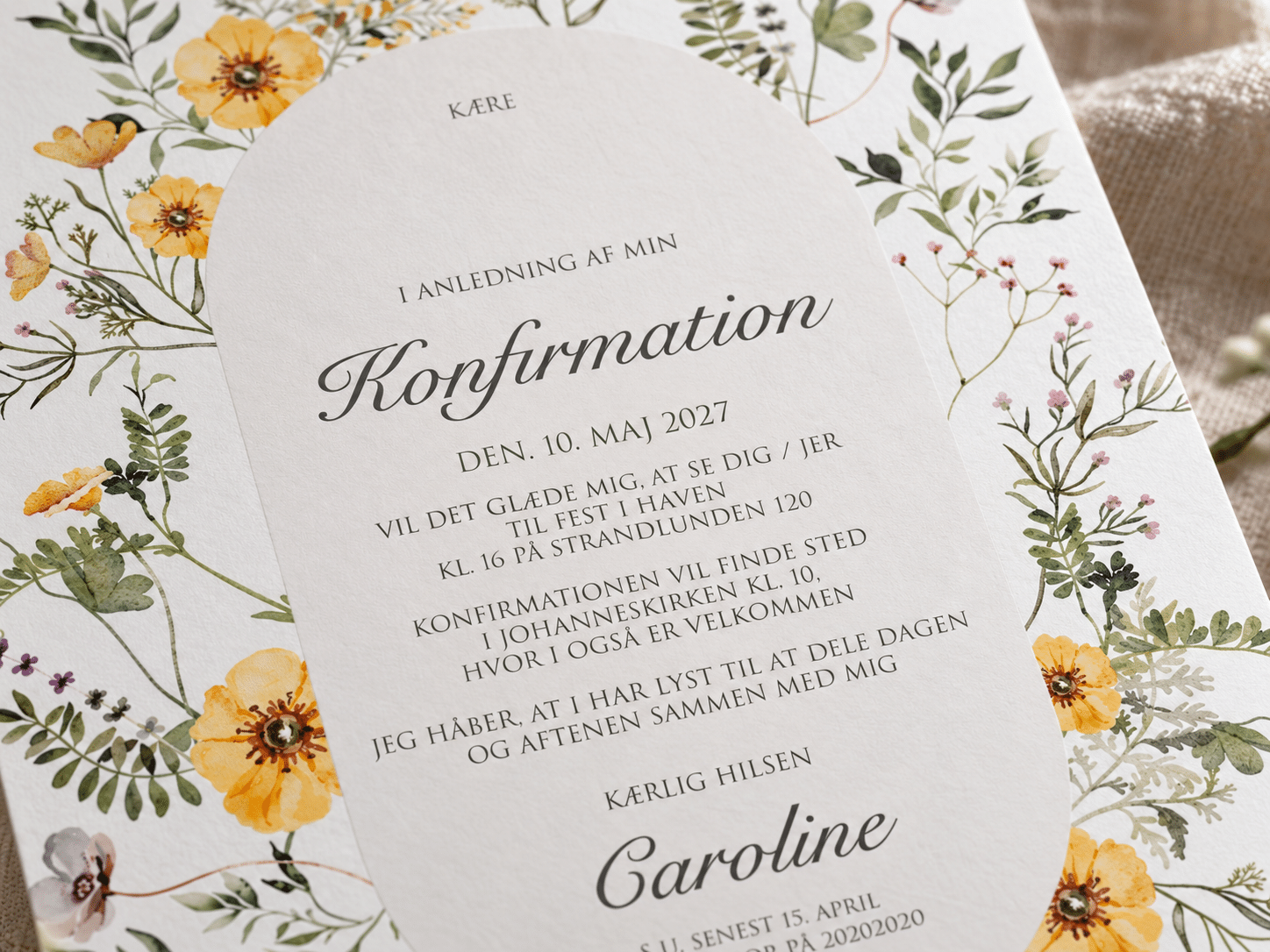 Konfirmationsinvitation | A5/A6 | MIDSUMMER DREAMS - Billede 3