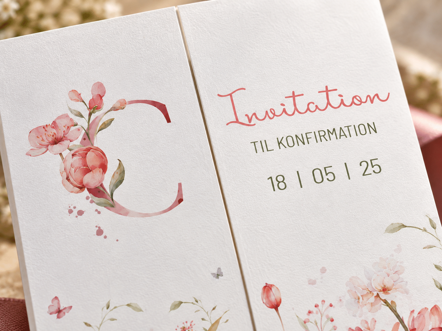 Petal Grace -konfirmationinvitation - Portefals