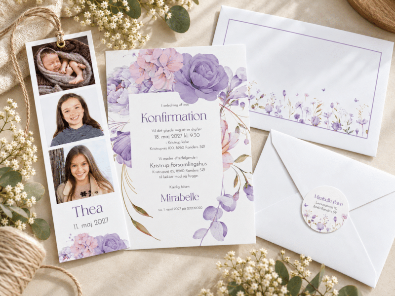 Konfirmationsinvitation | A5/A6 | RADIANT BLOSSOM