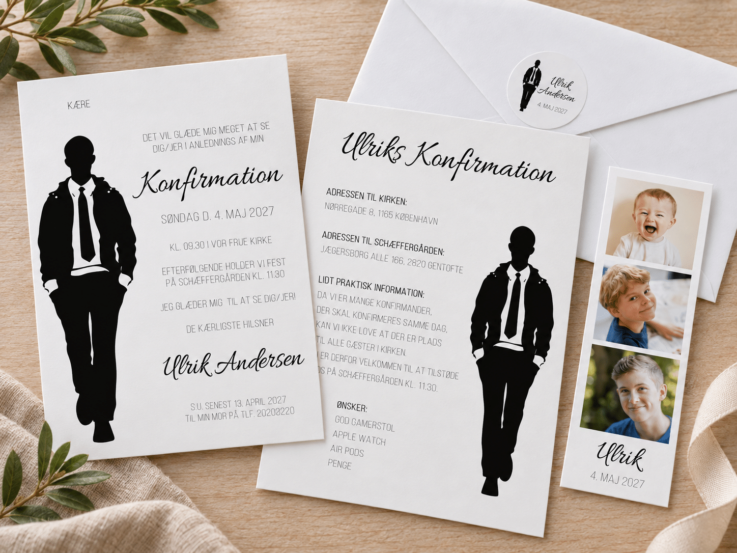 Konfirmationsinvitation | A5/A6 | SILHUETTE SUIT