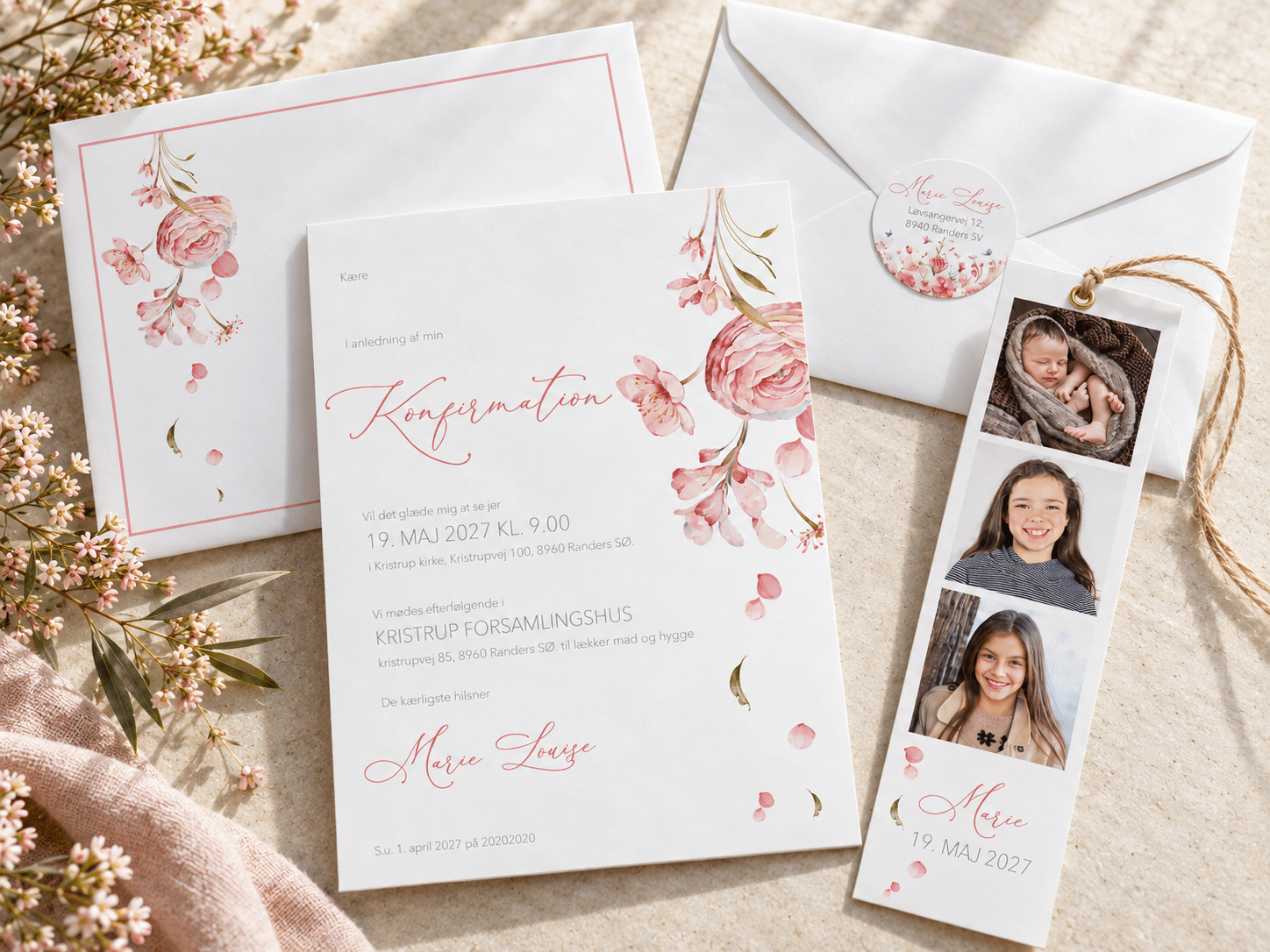 Nyhed | Konfirmationsinvitation | A5/A6 | WHIMSICAL FLOWERS