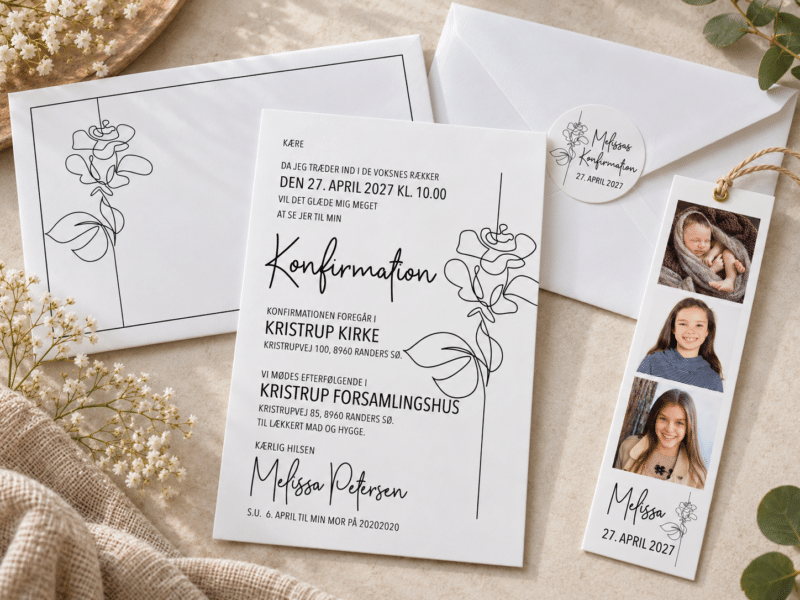 Konfirmationsinvitation | A5/A6 | ROSE LINE